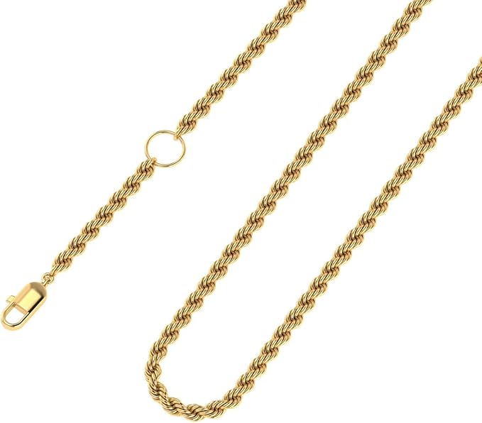 35 毫米)电镀绳链首饰,男女均适用,带龙虾扣